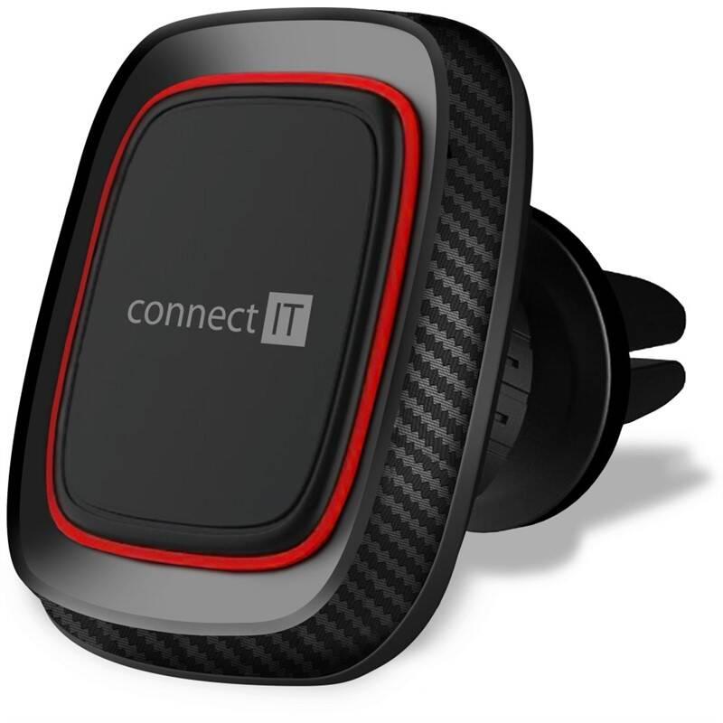 Držák na mobil Connect IT InCarz 4Strong360 Carbon, magnetický, do mřížky černý červený