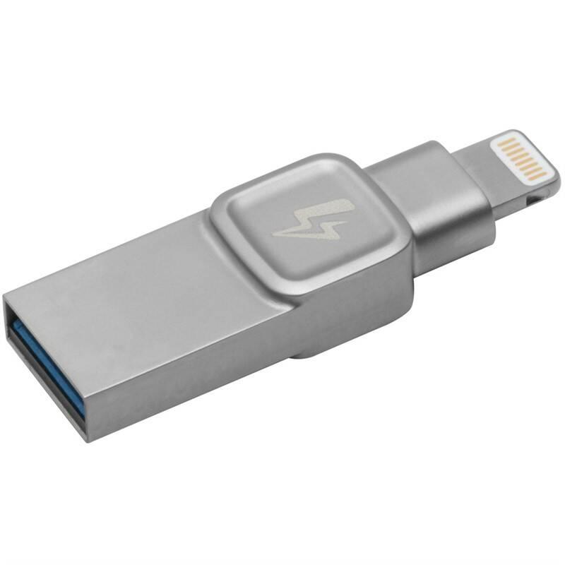 USB Flash Kingston DataTraveler Bolt Duo 128GB pro Apple stříbrný