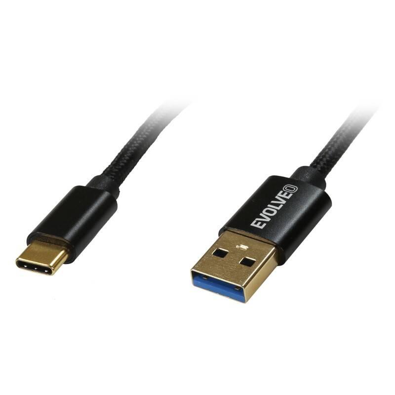 Kabel Evolveo USB 3.2 USB-C, 1m černý, Kabel, Evolveo, USB, 3.2, USB-C, 1m, černý