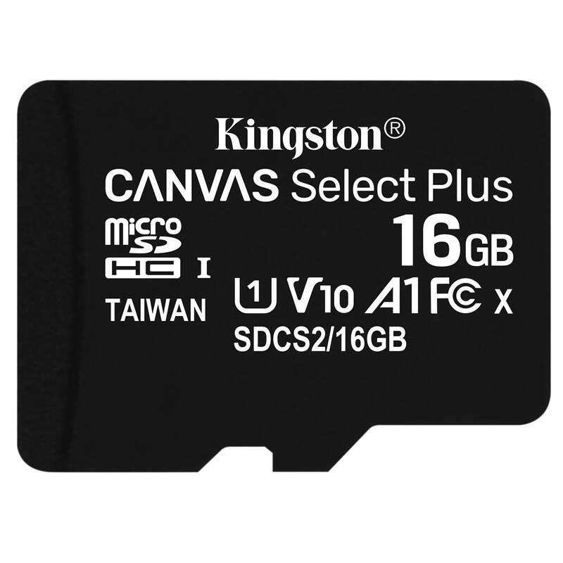 Paměťová karta Kingston Canvas Select Plus MicroSDHC 16GB UHS-I U1, Paměťová, karta, Kingston, Canvas, Select, Plus, MicroSDHC, 16GB, UHS-I, U1