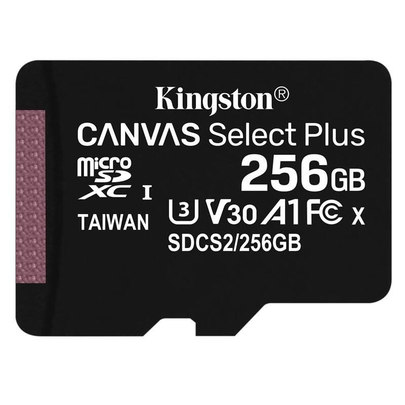 Paměťová karta Kingston Canvas Select Plus MicroSDXC 256GB UHS-I U1, Paměťová, karta, Kingston, Canvas, Select, Plus, MicroSDXC, 256GB, UHS-I, U1