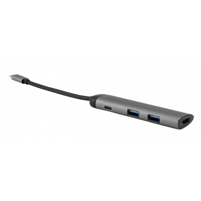 USB Hub Verbatim USB-C 2x USB 3.0, USB-C, HDMI šedý