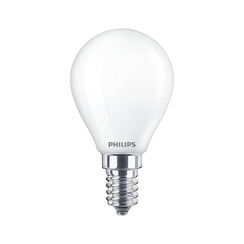 Žárovka LED Philips klasik, 4,3W, E14, neutrální bílá, Žárovka, LED, Philips, klasik, 4,3W, E14, neutrální, bílá