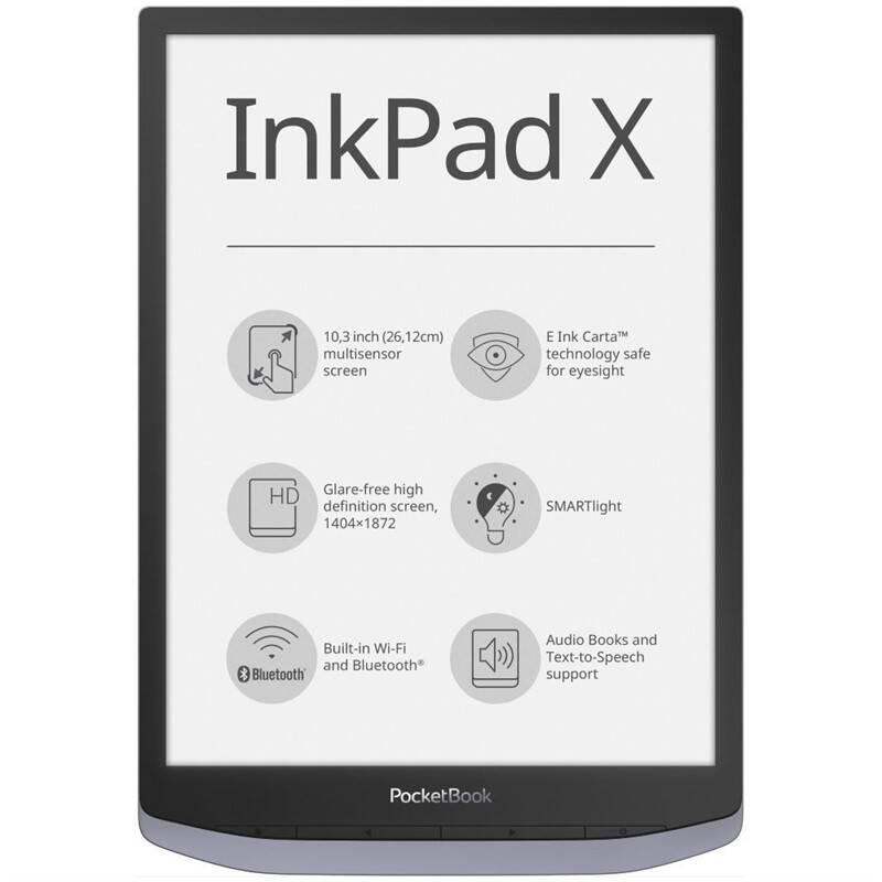 Čtečka e-knih Pocket Book InkPad X šedá, Čtečka, e-knih, Pocket, Book, InkPad, X, šedá