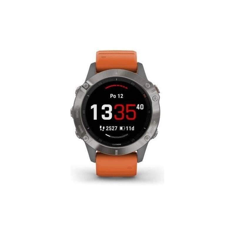 GPS hodinky Garmin fenix6 PRO Sapphire oranžové titanium, GPS, hodinky, Garmin, fenix6, PRO, Sapphire, oranžové, titanium