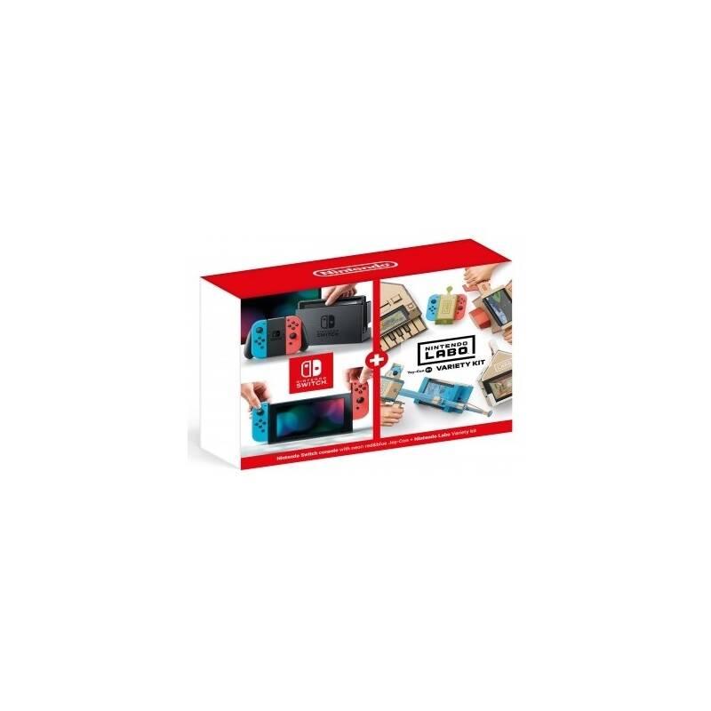 Herní konzole Nintendo Switch s Joy-Con v2 Nintendo Labo Variety kit červená modrá