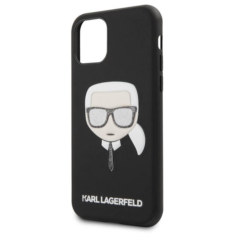 Kryt na mobil Karl Lagerfeld Embossed Glitter pro Apple iPhone 11 černý
