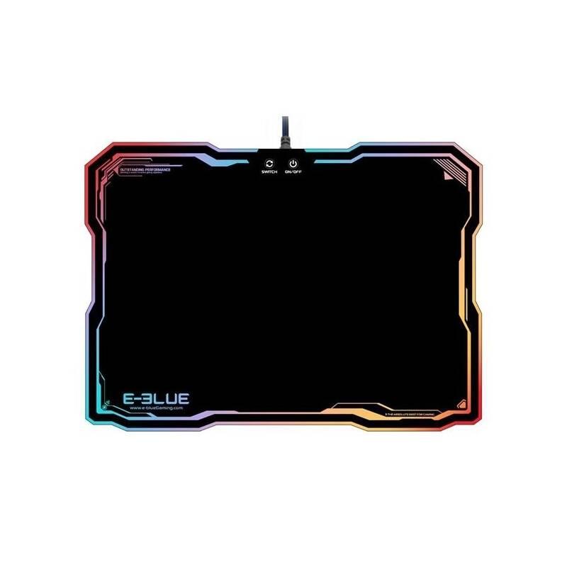 Podložka pod myš E-Blue RGB, 36,5 x 26,5 cm černá