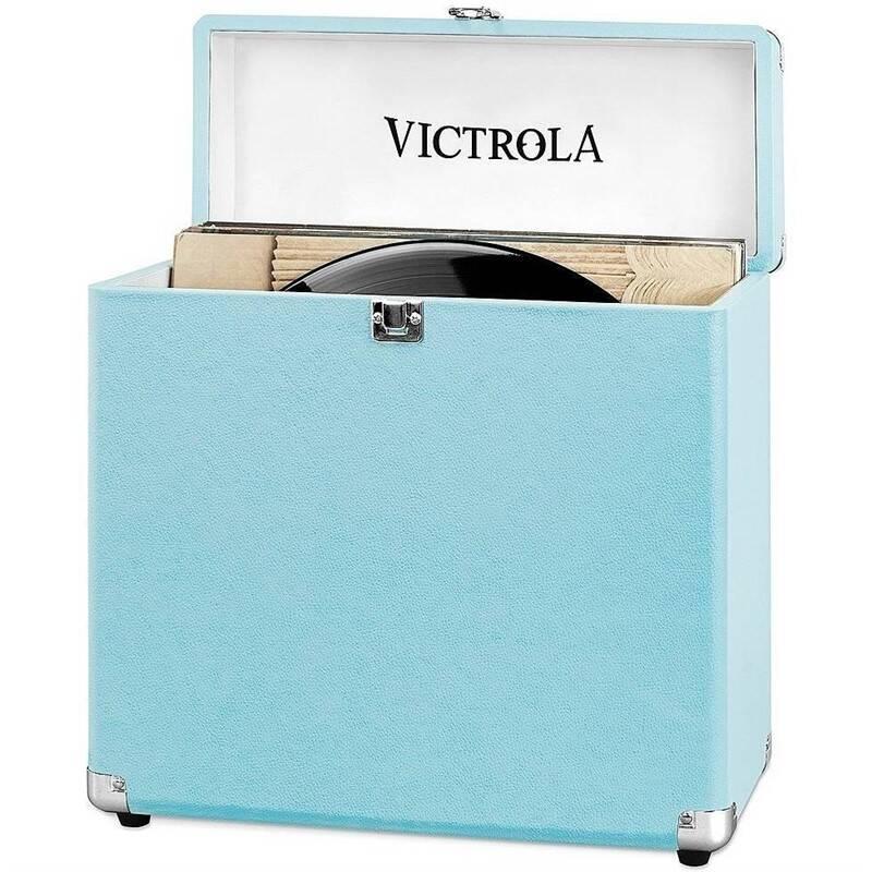 Kufřík Victrola na vinylové desky tyrkysový