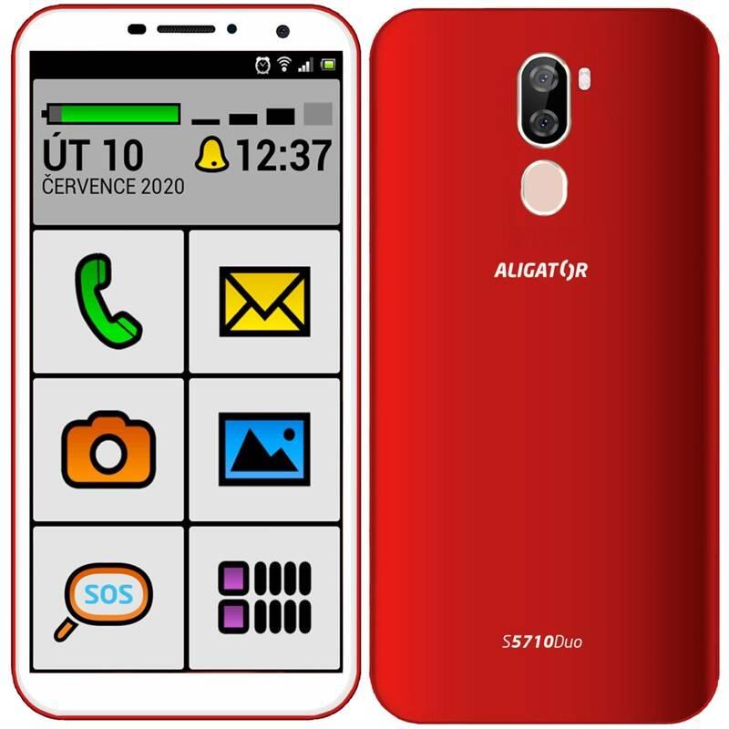 Mobilní telefon Aligator S5710 Senior červený