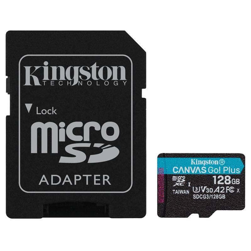 Paměťová karta Kingston Canvas Go! Plus MicroSDXC 128GB UHS-I U3 adaptér