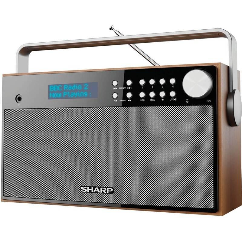 Radiopřijímač s DAB Sharp DR-P355 dřevo