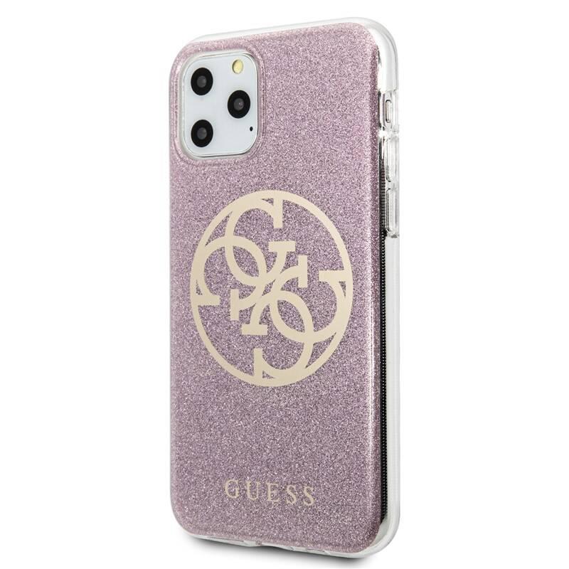Kryt na mobil Guess 4G Glitter Circle pro iPhone 11 Pro Max růžový
