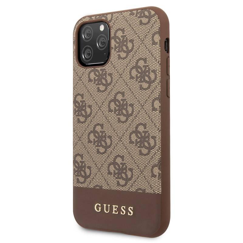 Kryt na mobil Guess 4G Stripe pro iPhone 11 Pro Max hnědý