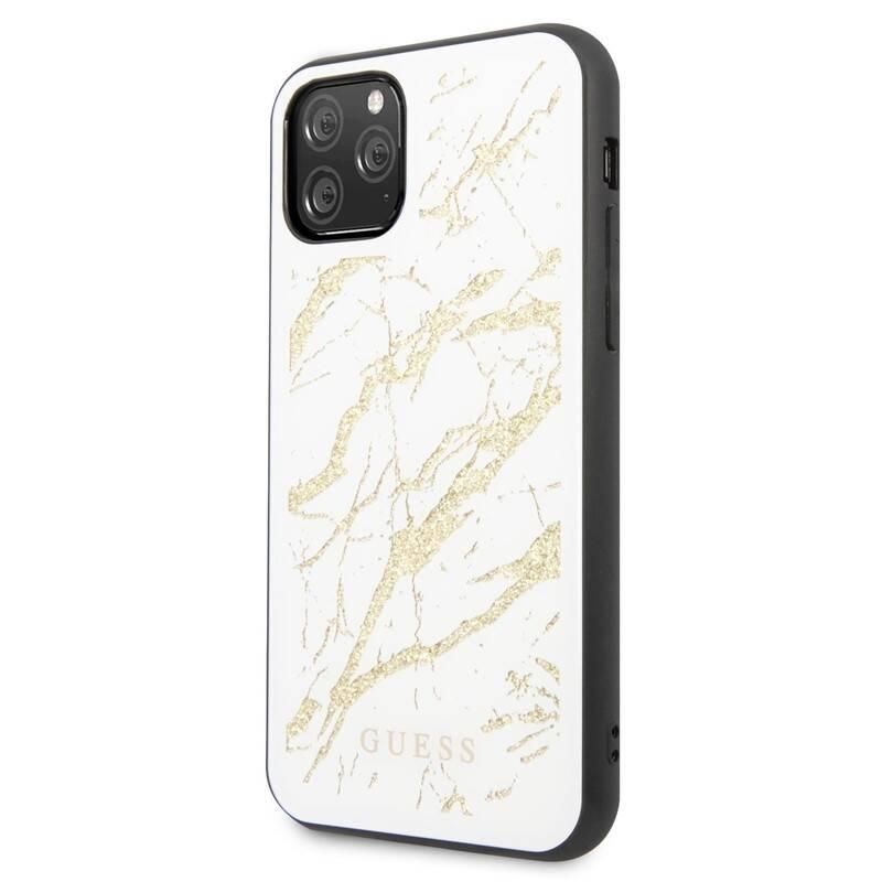 Kryt na mobil Guess Marble Glass pro iPhone 11 bílý
