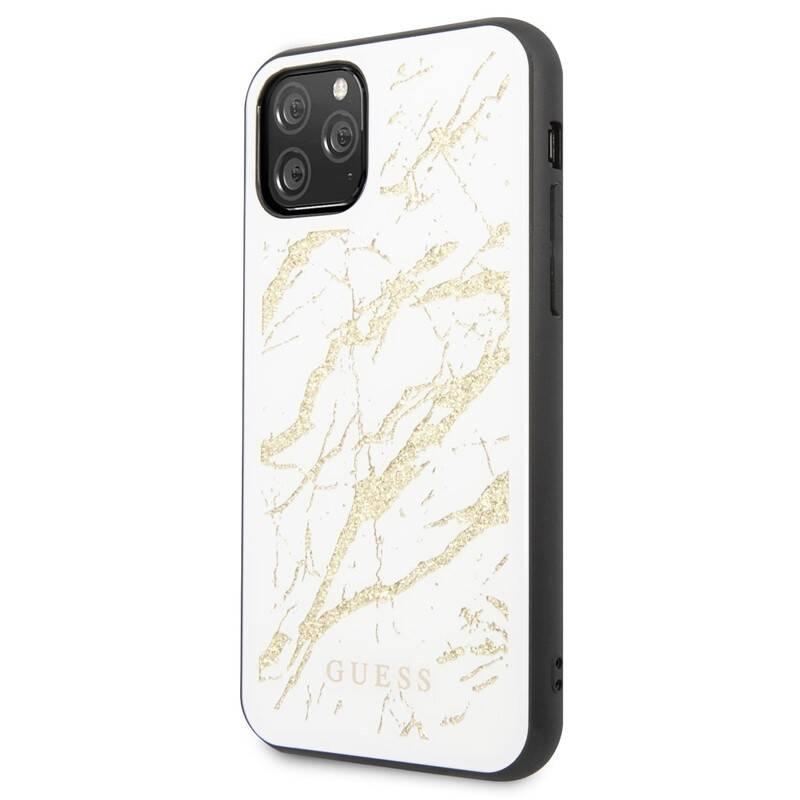 Kryt na mobil Guess Marble Glass pro iPhone 11 Pro Max bílý