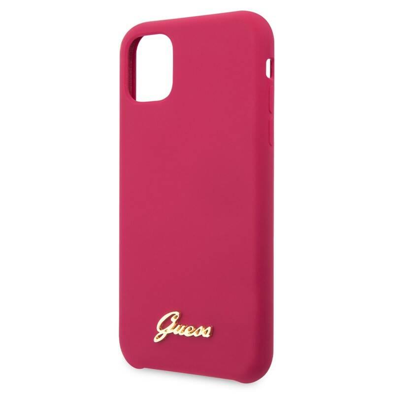 Kryt na mobil Guess Silicone Vintage pro iPhone 11 růžový