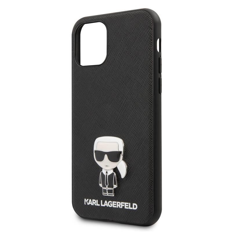 Kryt na mobil Karl Lagerfeld Saffiano Iconik pro Apple iPhone 11 Pro Max černý