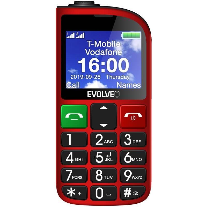 Mobilní telefon Evolveo EasyPhone FM červený, Mobilní, telefon, Evolveo, EasyPhone, FM, červený