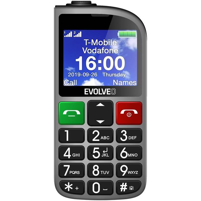 Mobilní telefon Evolveo EasyPhone FM stříbrný, Mobilní, telefon, Evolveo, EasyPhone, FM, stříbrný