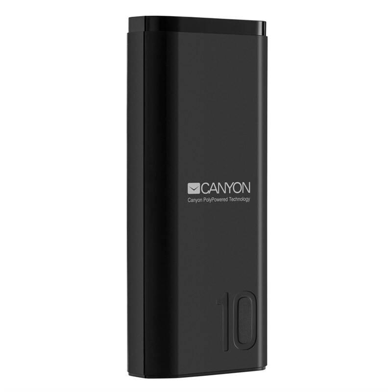 Powerbank Canyon 10000 mAh. USB-C černá
