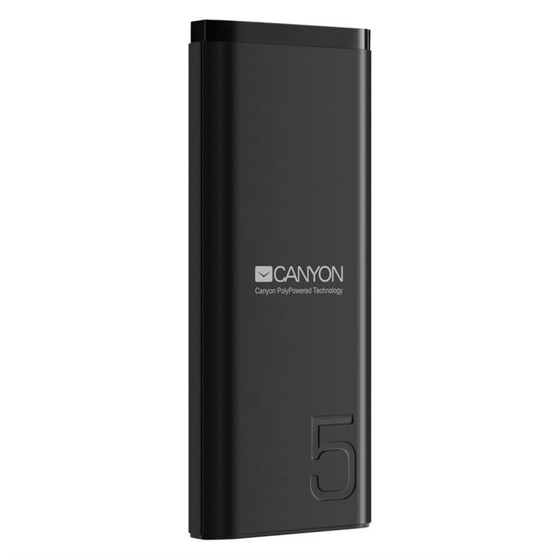 Powerbank Canyon 5000 mAh, USB-C černá