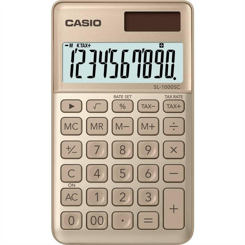 Kalkulačka Casio SL 1000 SC GD zlatá, Kalkulačka, Casio, SL, 1000, SC, GD, zlatá