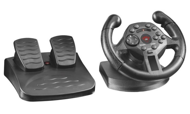 Volant Trust Compact Racing Wheel 2 pedály 100° feedback 13 tlačítek USB