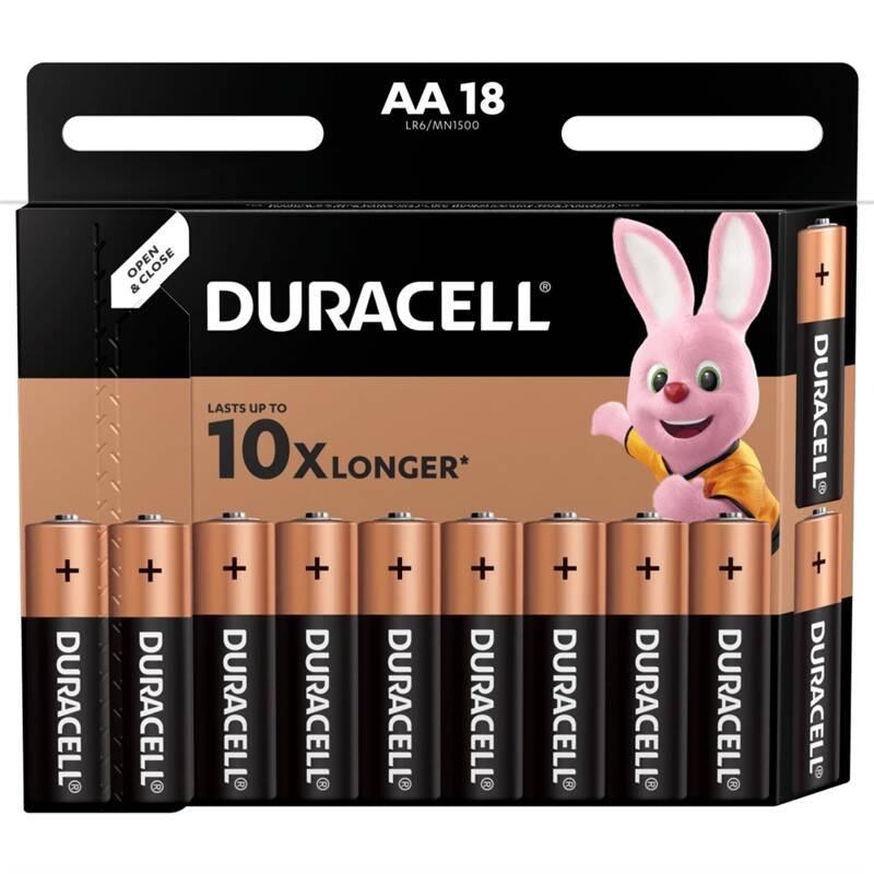 Baterie alkalická Duracell Basic AA, LR06, blistr 18ks