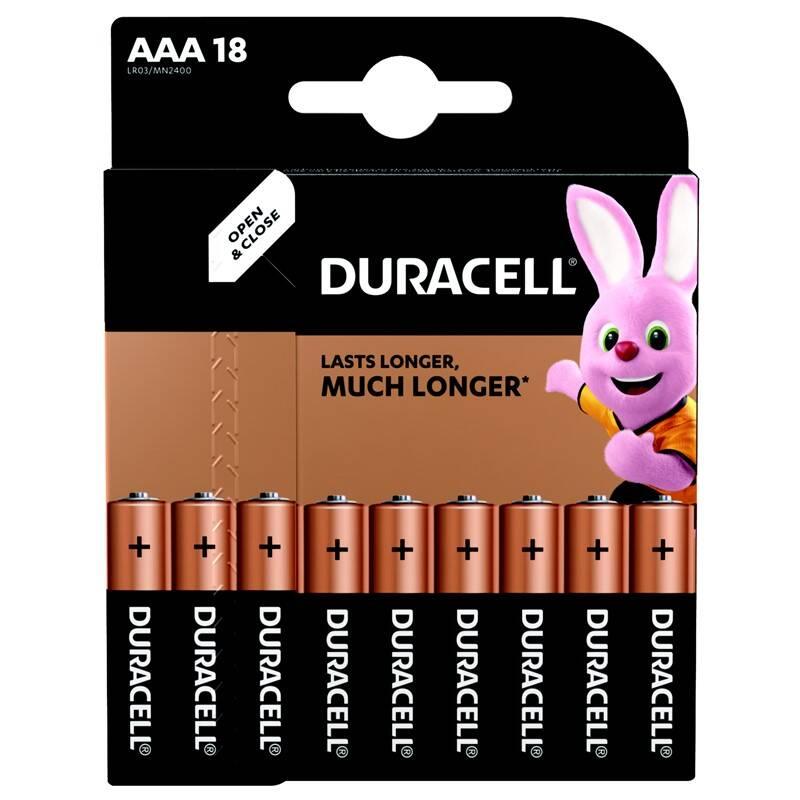 Baterie alkalická Duracell Basic AAA, LR03, blistr 18ks