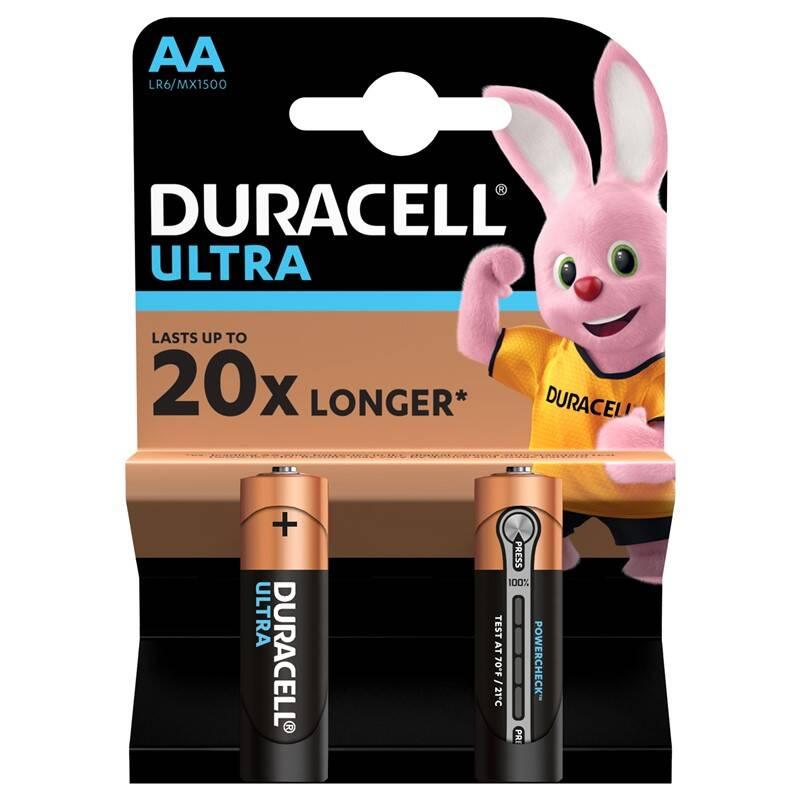 Baterie alkalická Duracell Ultra AA, LR06, blistr 2ks