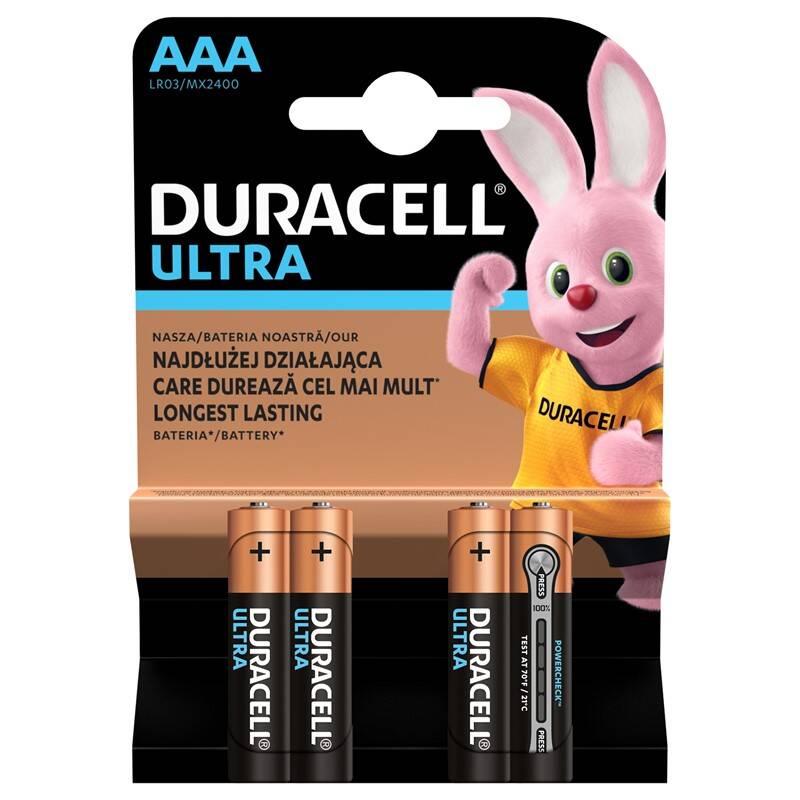 Baterie alkalická Duracell Ultra AAA, LR03, blistr 4ks