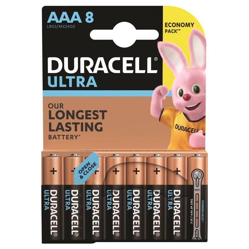Baterie alkalická Duracell Ultra AAA, LR03, blistr 8ks