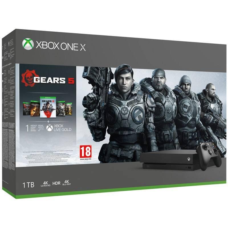 Herní konzole Microsoft Xbox One X 1 TB Gears Family Bundle