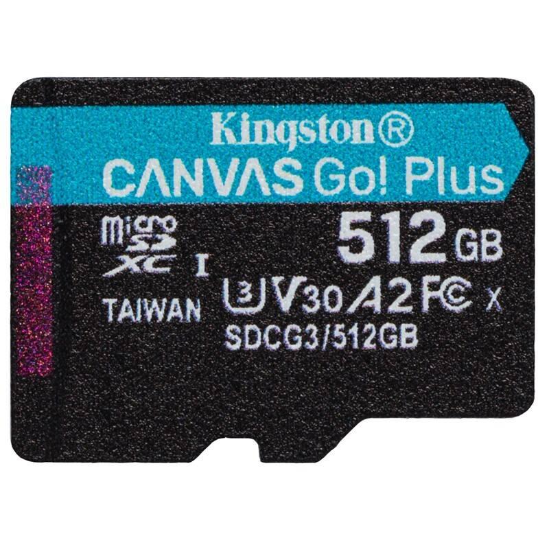 Paměťová karta Kingston Canvas Go! Plus MicroSDXC 512GB UHS-I U3