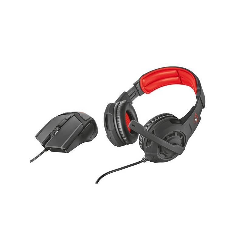Herní set Trust GXT 784 headset myš černý červený, Herní, set, Trust, GXT, 784, headset, myš, černý, červený