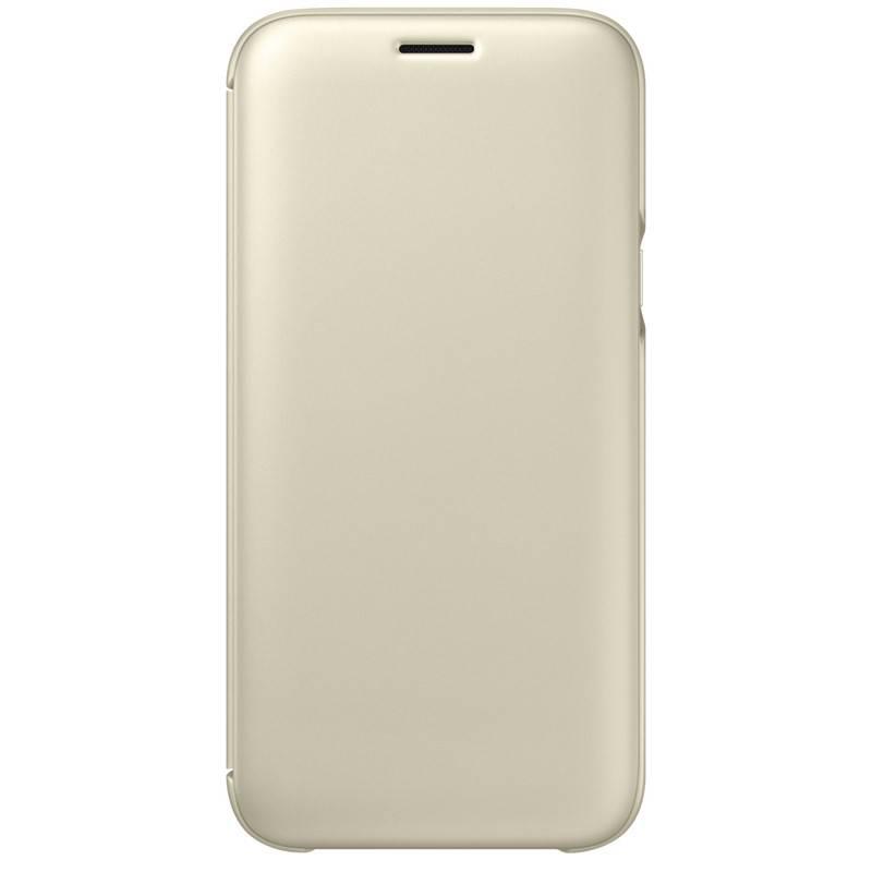 Pouzdro na mobil flipové Samsung Wallet Cover pro J7 2017 zlaté