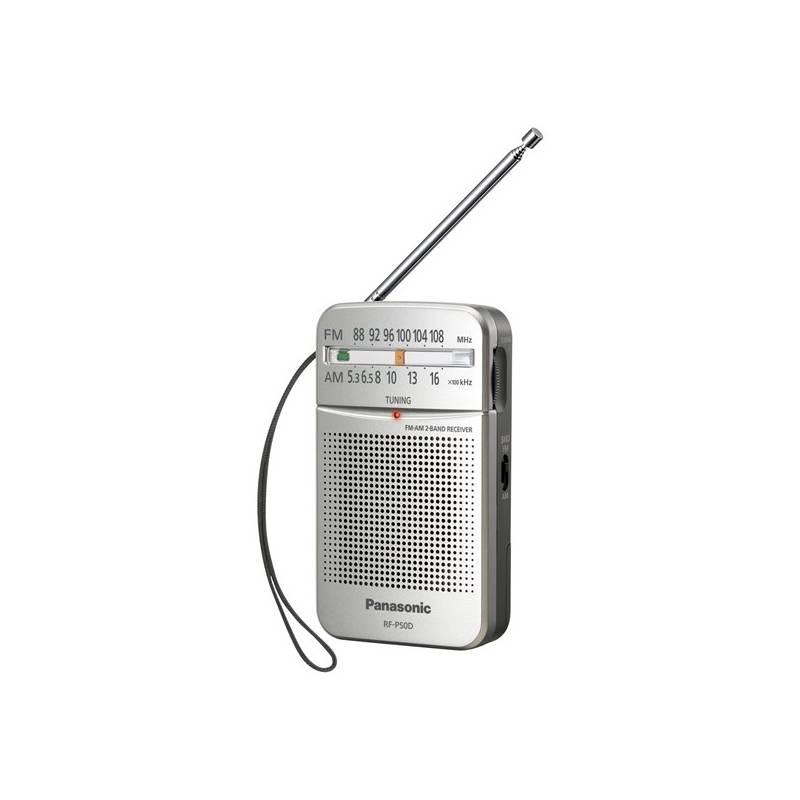 Radiopřijímač Panasonic RF-P50DEG-S stříbrný, Radiopřijímač, Panasonic, RF-P50DEG-S, stříbrný