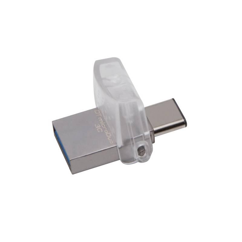 USB Flash Kingston DataTraveler MicroDuo 3C 32GB OTG USB-C USB 3.1 stříbrný