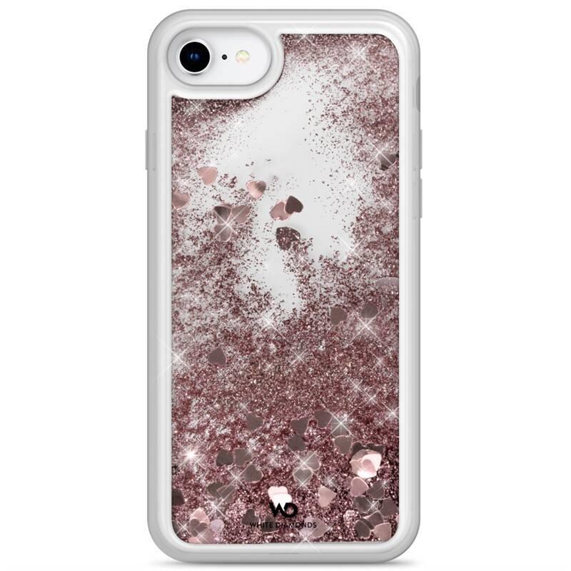 Kryt na mobil White Diamonds Sparkle Hearts pro Apple iPhone SE růžový