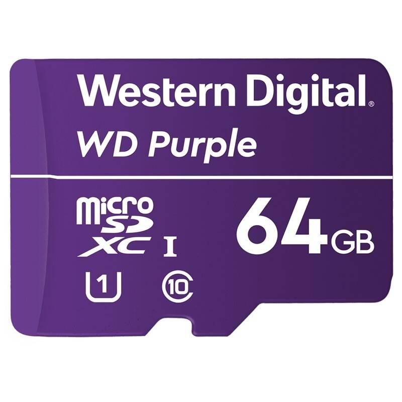 Paměťová karta Western Digital Purple microSDXC 64GB UHS-I U1, Paměťová, karta, Western, Digital, Purple, microSDXC, 64GB, UHS-I, U1
