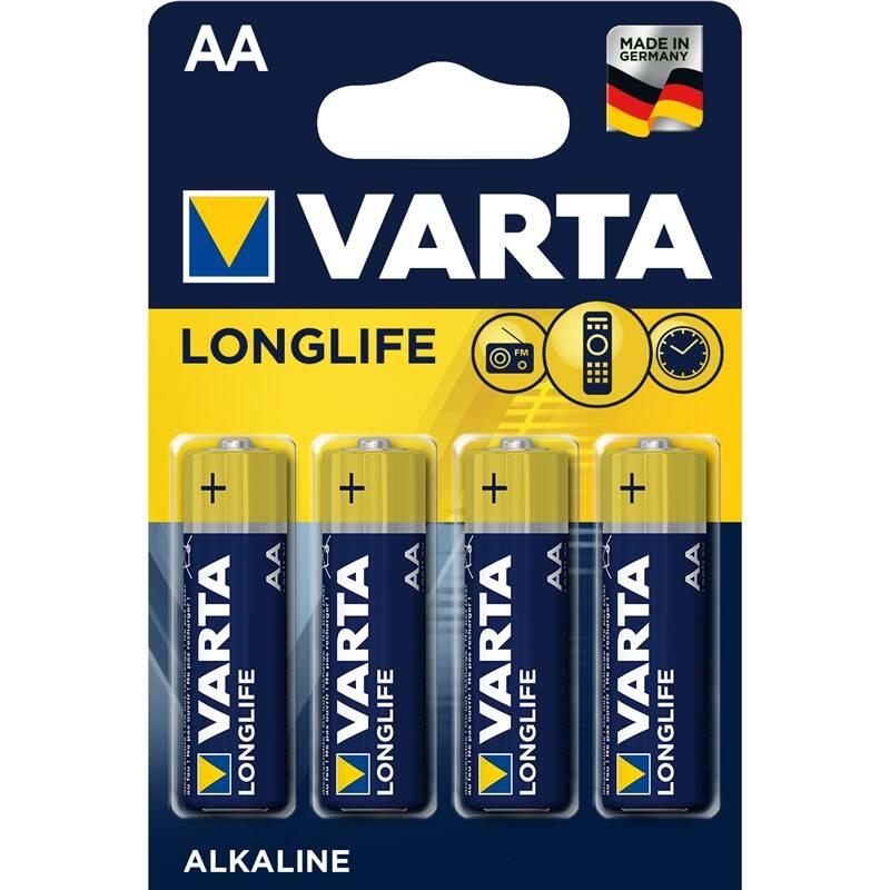 Baterie alkalická Varta Longlife AA, LR06, blistr 4ks