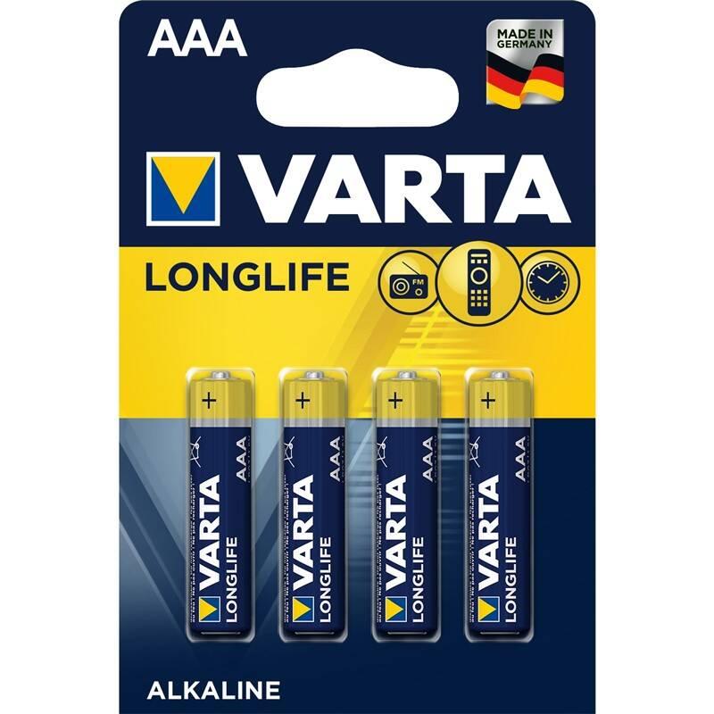 Baterie alkalická Varta Longlife AAA, LR03, blistr 4 ks