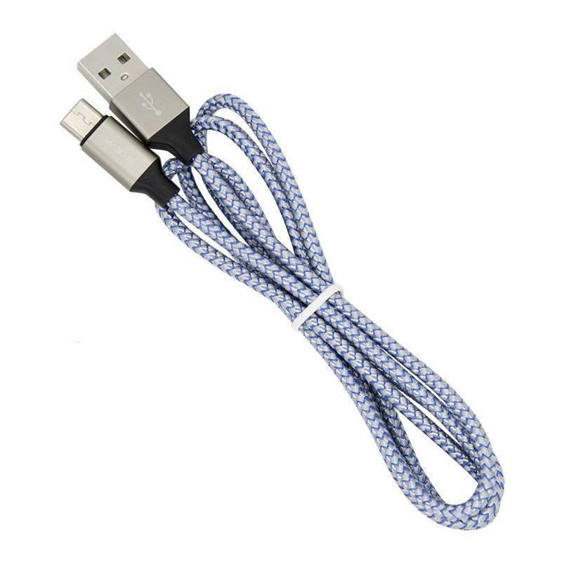 Kabel Devia Vogue USB micro USB, 1m stříbrný, Kabel, Devia, Vogue, USB, micro, USB, 1m, stříbrný