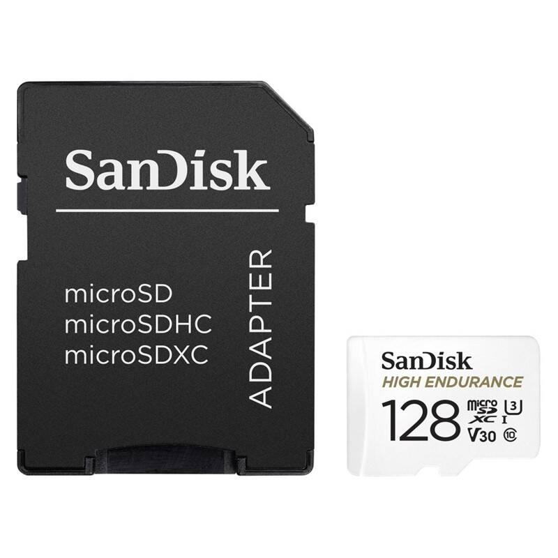 Paměťová karta Sandisk microSDHC High Endurance Video 128 GB adaptér, Paměťová, karta, Sandisk, microSDHC, High, Endurance, Video, 128, GB, adaptér