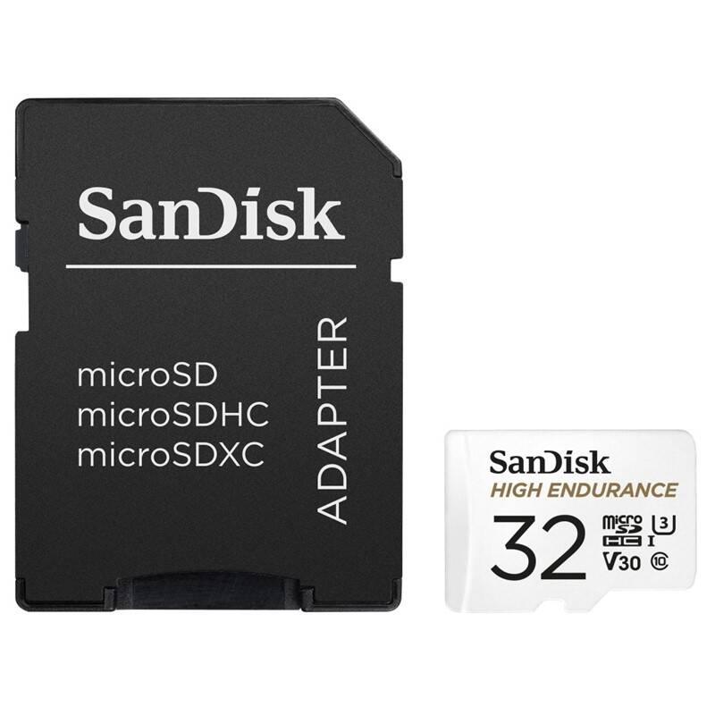 Paměťová karta Sandisk microSDHC High Endurance Video 32 GB adaptér, Paměťová, karta, Sandisk, microSDHC, High, Endurance, Video, 32, GB, adaptér