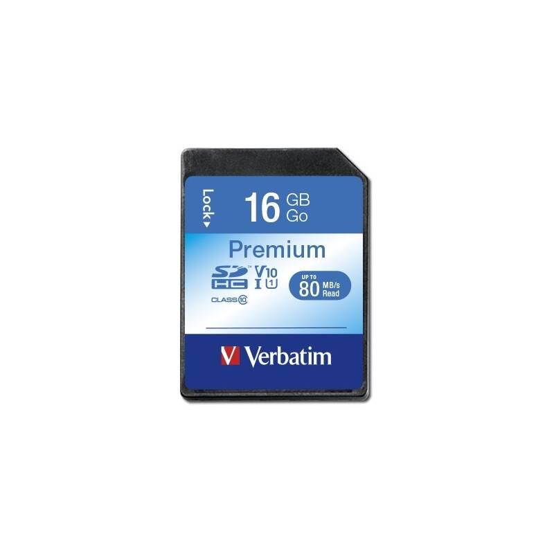 Paměťová karta Verbatim Premium SDHC 16GB UHS-I V10 U1