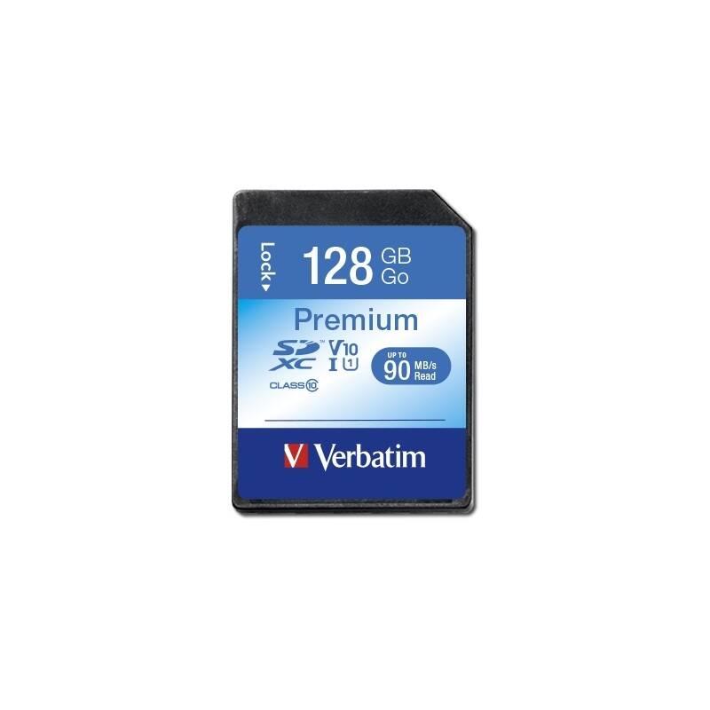 Paměťová karta Verbatim Premium SDXC 128GB UHS-I V10 U1, Paměťová, karta, Verbatim, Premium, SDXC, 128GB, UHS-I, V10, U1
