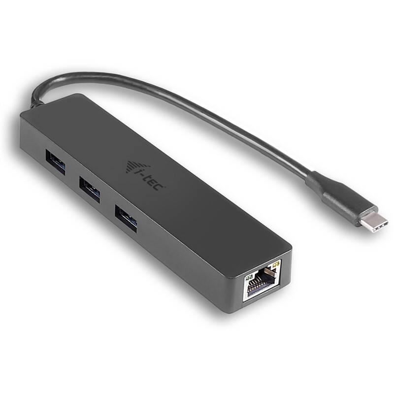 USB Hub i-tec USB-C 3x USB 3.0 LAN černý