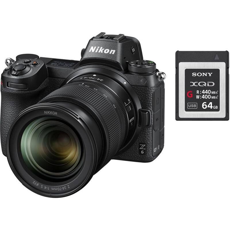 Digitální fotoaparát Nikon Z6 24-70 64 GB XQD karta černý